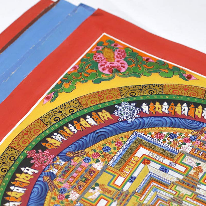 BWOOOH Tibetan Thangka Painting Blessing Handmade Decoration | natural stone spiritual home decor