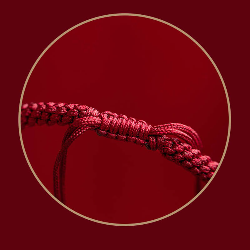 BWOOOH Tibet Cinnabar Om Mani Padme Hum Engraved Blessing Braided Bracelet