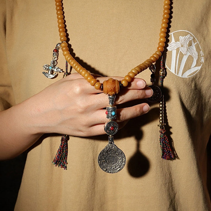 BWOOOH Tibet 108 Mala Beads Bodhi Seed Bagua Vajra Wealth Bracelet