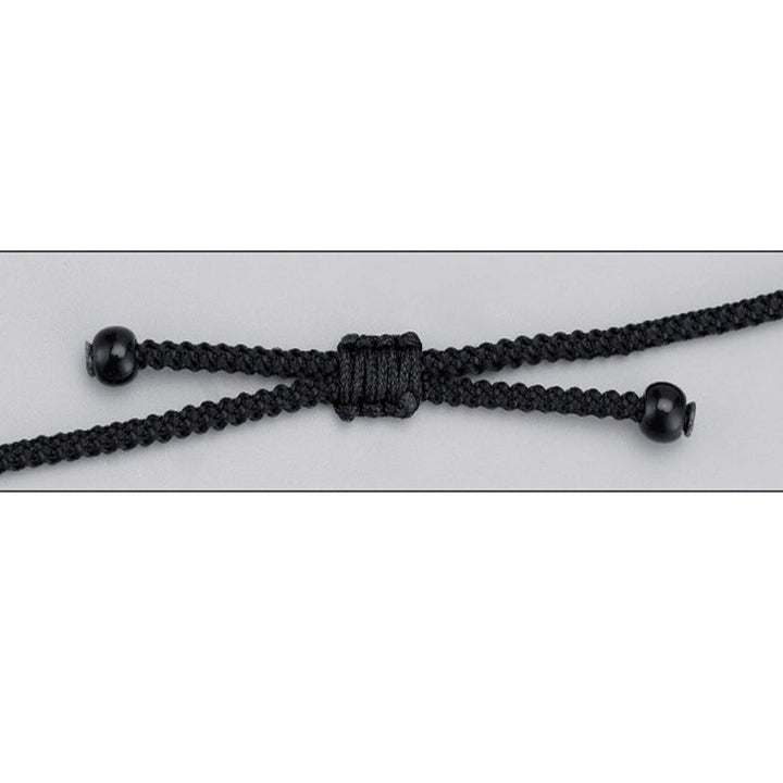 BWOOOH 999 Sterling Silver Nine-Eye Dzi Bead Pattern Protection Rope Necklace Pendant