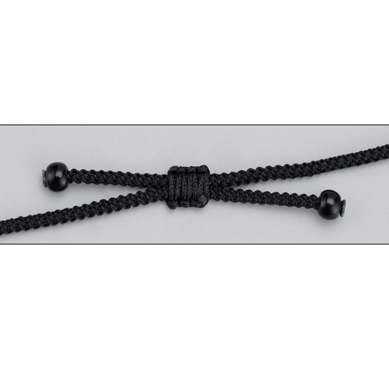 BWOOOH 999 Sterling Silver Nine-Eye Dzi Bead Pattern Protection Rope Necklace Pendant