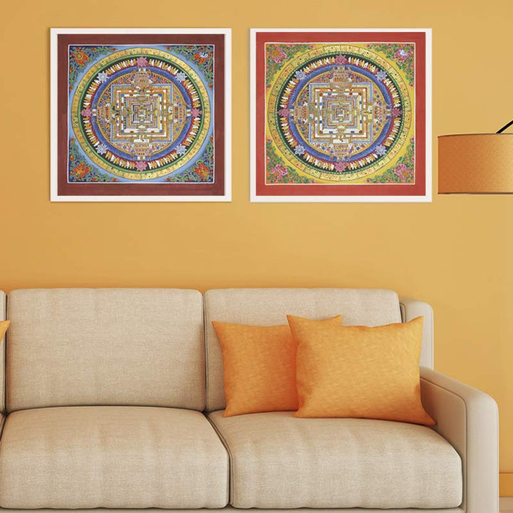 BWOOOH Tibetan Thangka Painting Blessing Handmade Decoration | natural stone spiritual home decor