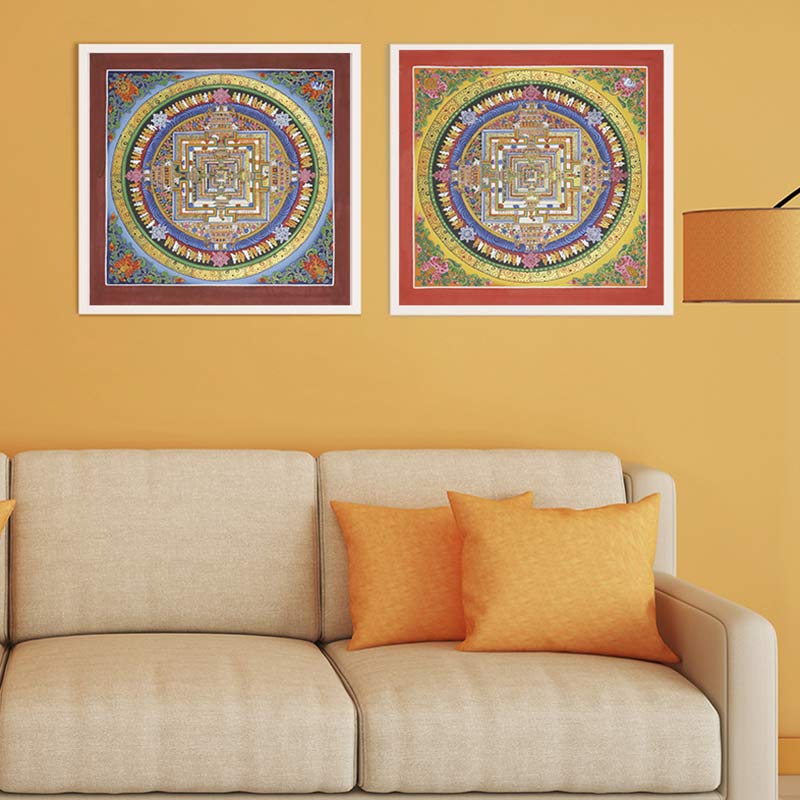 BWOOOH Tibetan Thangka Painting Blessing Handmade Decoration | natural stone spiritual home decor