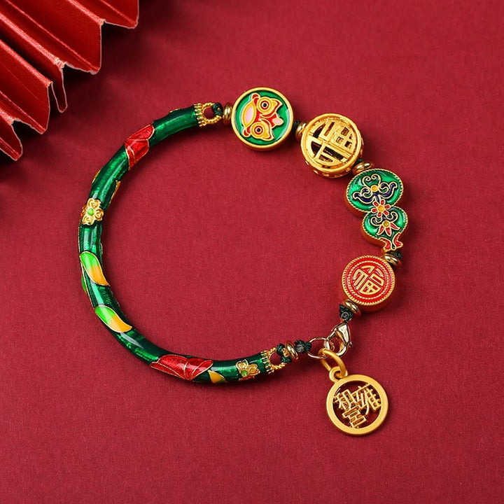 BWOOOH Tibetan Gourd Fortune Happiness Lion Wealth Luck Bracelet