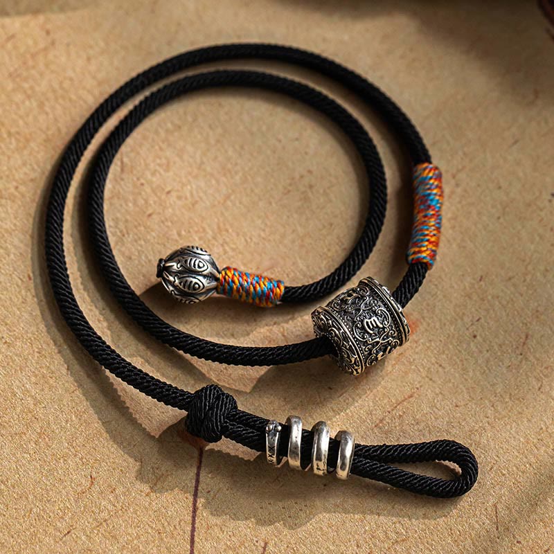 BWOOOH Tibetan Om Mani Padme Hum Carved Amulet Double Wrap Bracelet