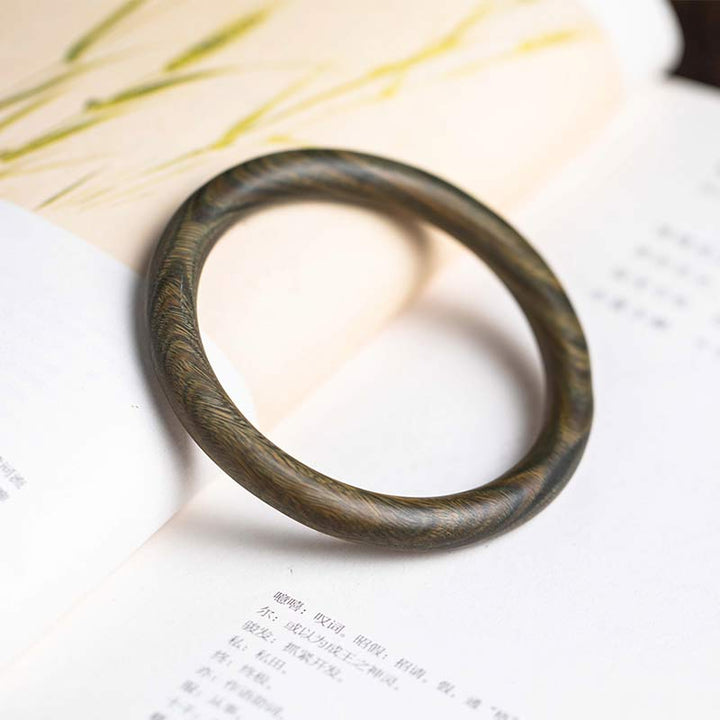 BWOOOH Tibetan Small Leaf Red Sandalwood Ebony Green Sandalwood Protection Bracelet Bangle