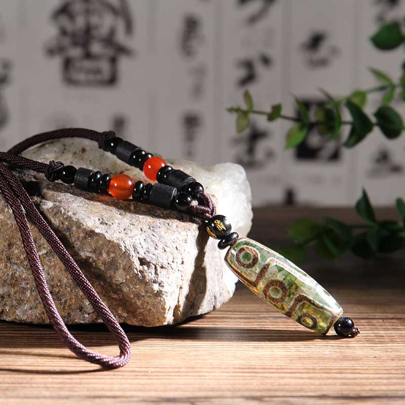 Buddha Stones Tibetan Nine-Eye Dzi Bead Wealth Necklaces &amp; Pendants (Extra 35% Off | USE CODE: FS35)