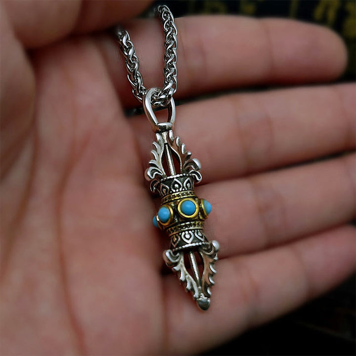 BWOOOH Tibet Vajra Dorje pattern copper luck wealth metal necklace pendant