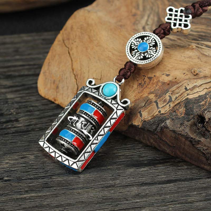 BWOOOH Six True Words Prayer Wheel Rotation Knot Blessing Keychain Decoration | spiritual healing bracelet