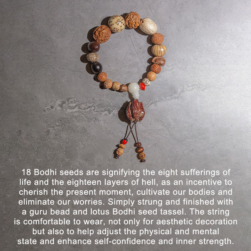 BWOOOH 108 Mala Beads Bodhi Seed Luck Wealth Bracelet Wrist Mala
