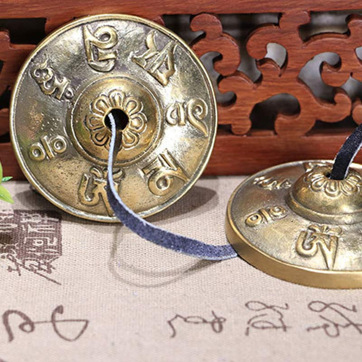 BWOOOH Tibetan Tingsha Bell Six True Words Dragon Copper Balance Decoration With Bag | spiritual healing bracelet