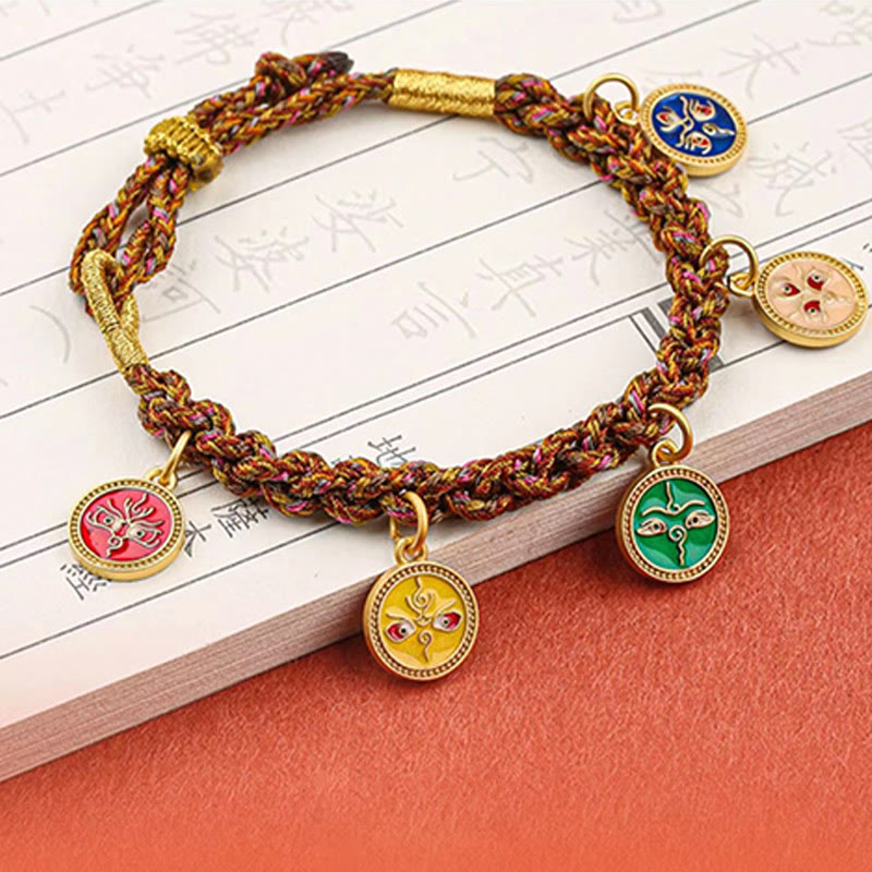 BWOOOH Tibetan Five God Of Wealth Thangka Luck Braid String Bracelet