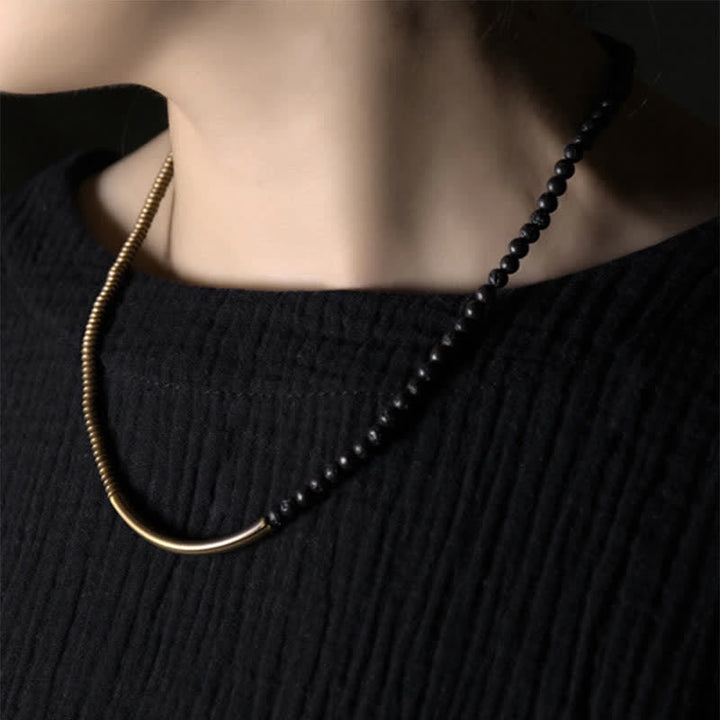 BWOOOH Vintage Lava Rock Copper Support Bracelet