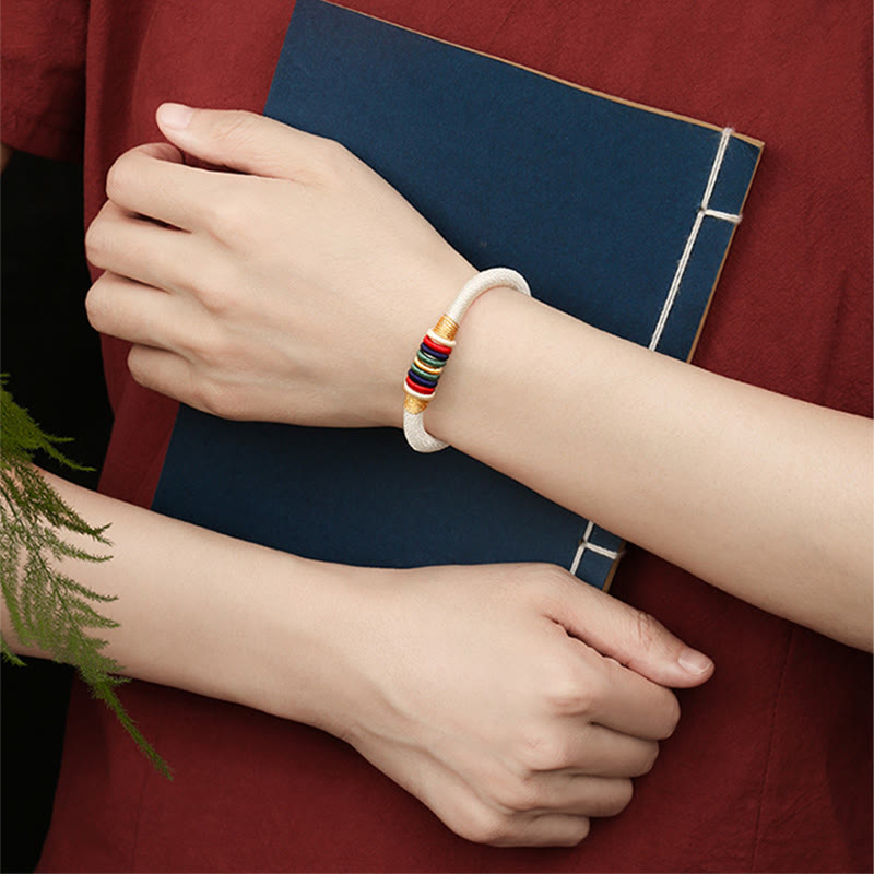 BWOOOH Tibetan Handmade Colorful King Kong Knot Five Elements Luck Braid String Bracele | spiritual healing bracelet
