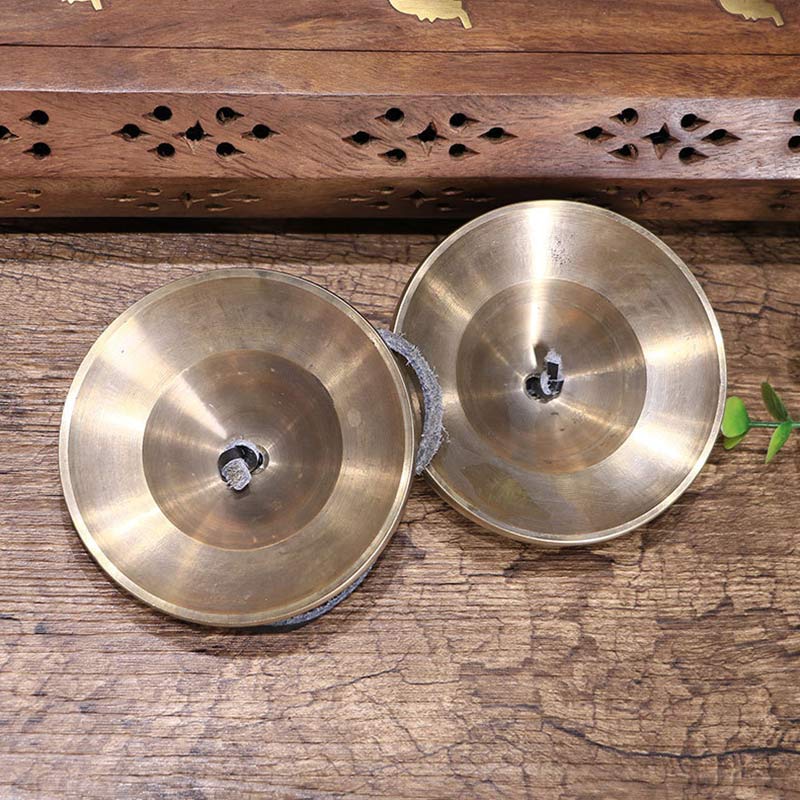 BWOOOH Tibetan Tingsha Bell Auspicious Cloud Six True Words Copper Wealth Decoration | Copper Tibetan bell