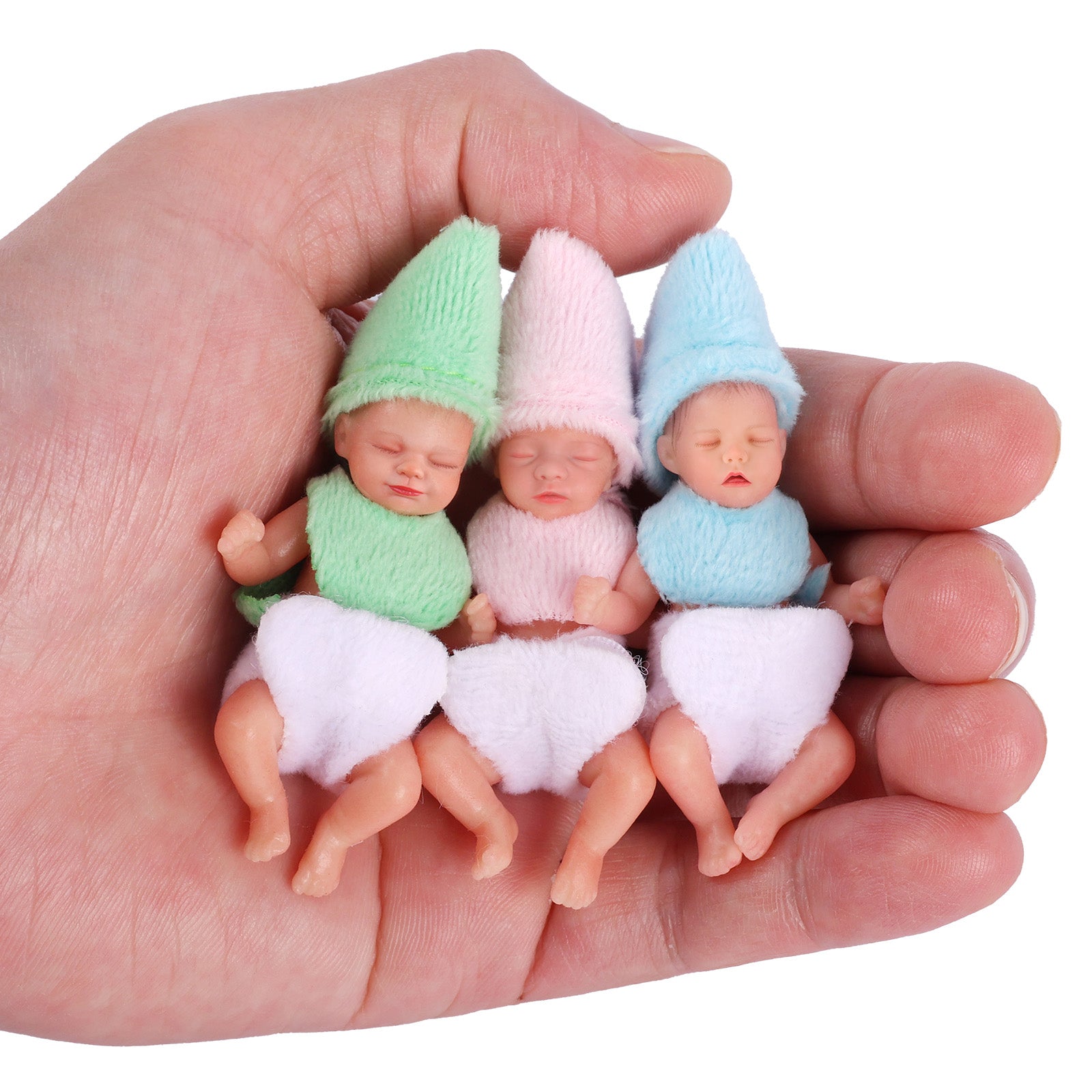 Full Platinum Solid Silicone Star Product 3 Inches Mini Sleeping Baby Doll Girl with Free Delicate Furniture Accessories