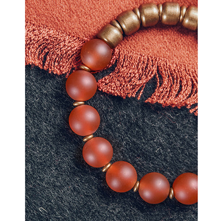 BWOOOH Tibetan Red Agate Green Agate Copper Confidence Fortune Bracelet