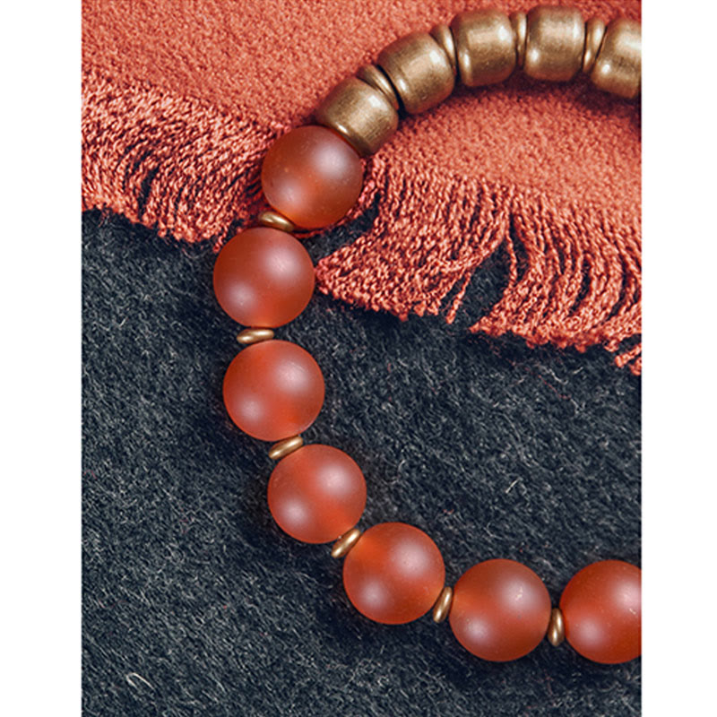 BWOOOH Tibetan Red Agate Green Agate Copper Confidence Fortune Bracelet