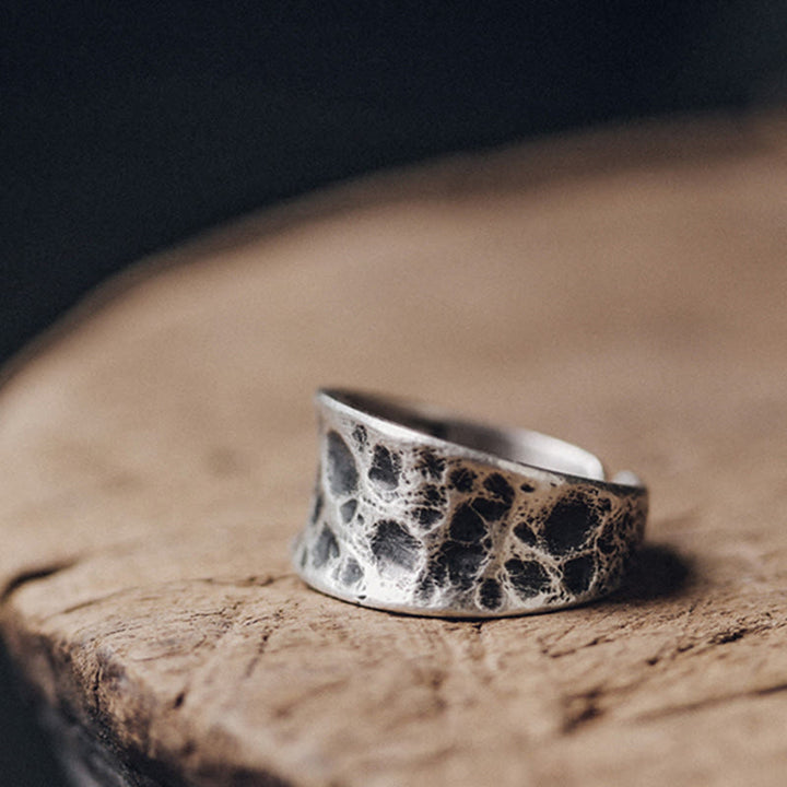 BWOOOH 925 Sterling Silver Bump Texture Design Protection Ring