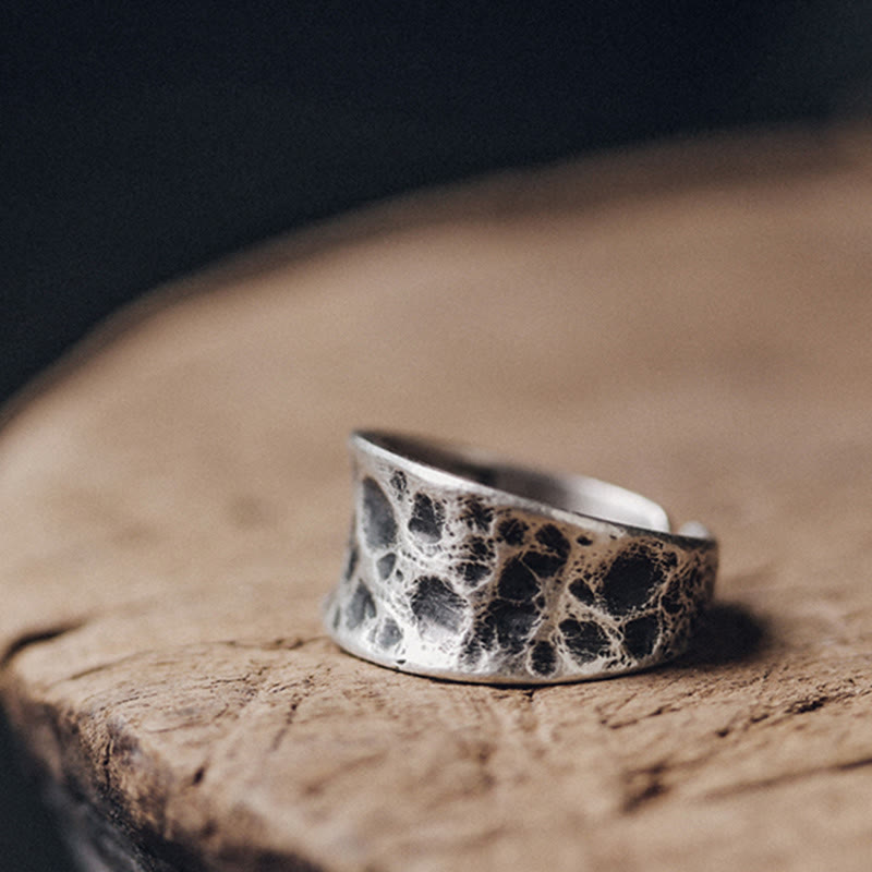 BWOOOH 925 Sterling Silver Bump Texture Design Protection Ring