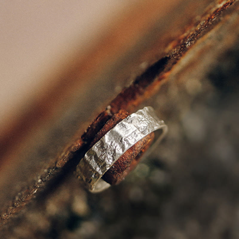 BWOOOH 925 Sterling Silver Simple Design Blessing Couple Ring