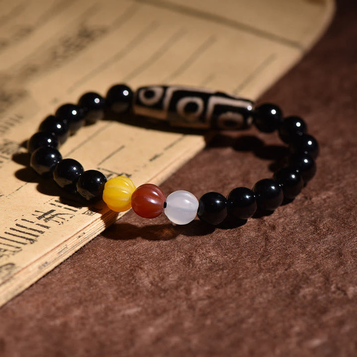BWOOOH Tibetan Natural Nine-Eye Dzi Bead Wealth Power Bracelet | spiritual healing bracelet
