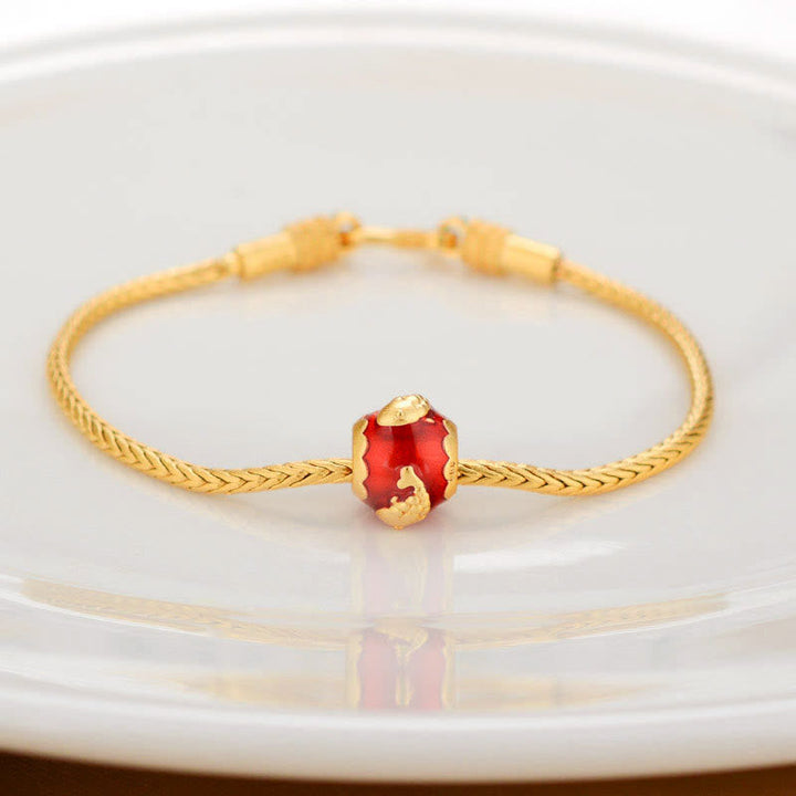 BWOOOH Tibetan 18K Gold Om Mani Padme Hum Lucky Koi Fish Fu Character Ingot Copper Coin Peace Bracelet