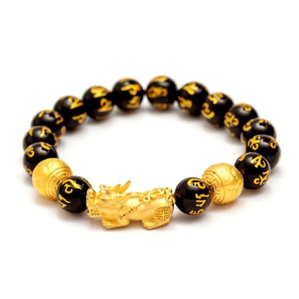 Feng Shui PiXiu Obsidian Attract Wealth Bracelet - BWOOOH - 10mm - Bracelet