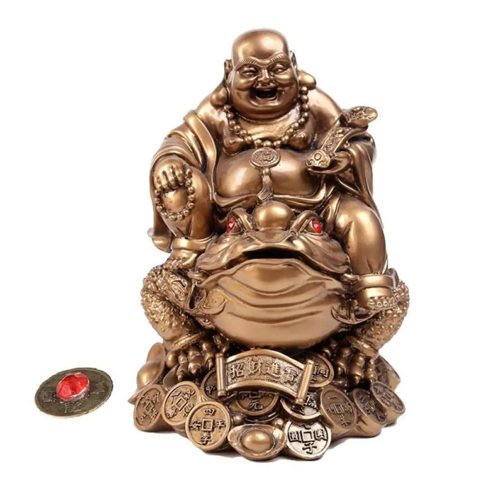 FengShui Maitreya Toad Ornament Decoration - Bronze - Decorations