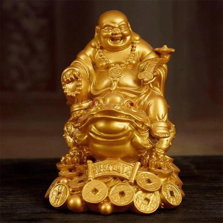 FengShui Maitreya Toad Ornament Decoration - Golden - Decorations