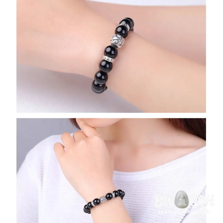 BWOOOH FengShui Natural Rainbow Obsidian PiXiu Blessing Bracelet | spiritual healing bracelet