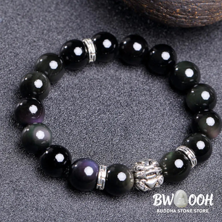 BWOOOH FengShui Natural Rainbow Obsidian PiXiu Blessing Bracelet | spiritual healing bracelet