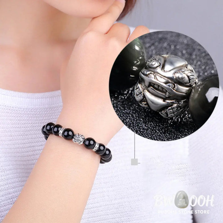 BWOOOH FengShui Natural Rainbow Obsidian PiXiu Blessing Bracelet | spiritual healing bracelet