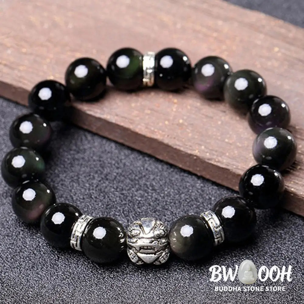 BWOOOH FengShui Natural Rainbow Obsidian PiXiu Blessing Bracelet | spiritual healing bracelet