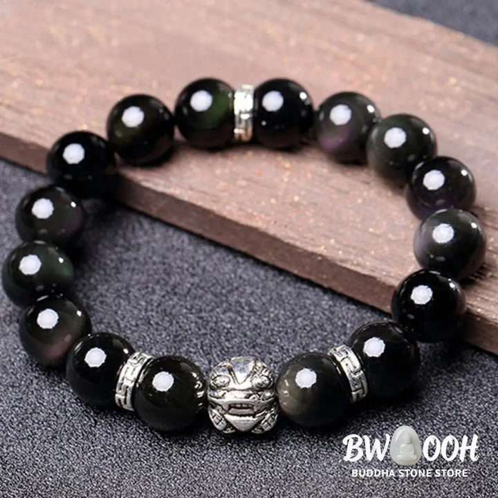 BWOOOH FengShui Natural Rainbow Obsidian PiXiu Blessing Bracelet | spiritual healing bracelet