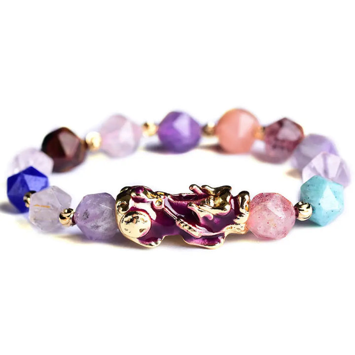 BWOOOH FengShui PiXiu Amethyst Luck Bracelet | natural stone spiritual bracelet for healing and mindful living