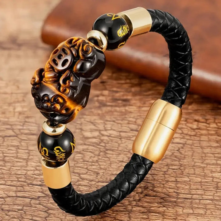 BWOOOH FengShui Tiger Eye Pixiu Bracelet | natural stone spiritual bracelet for healing and mindful living
