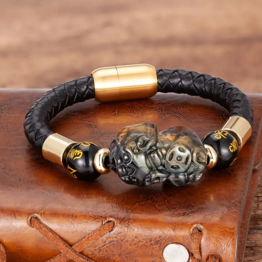 BWOOOH FengShui Tiger Eye Pixiu Bracelet | natural stone spiritual bracelet for healing and mindful living
