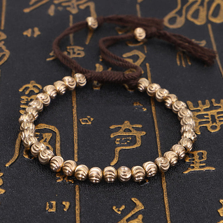 BWOOOH Tibetan Handmade Copper Bead Luck String Bracelet | natural stone spiritual bracelet for healing and mindful living