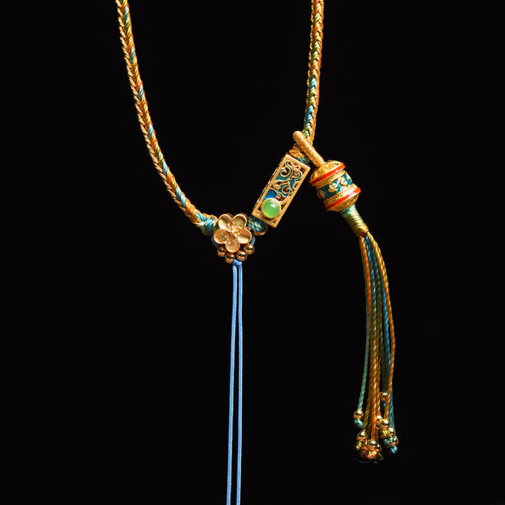 BWOOOH Colorful String Copper Wealth Necklace Pendant