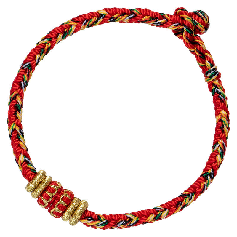 BWOOOH Tibet Handmade Chinese Zodiac Natal Buddha Luck Strength Braided String Bracelet