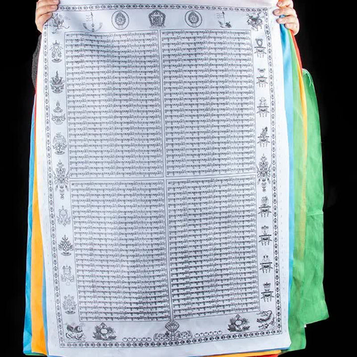 Buddha Stones Tibetan 5 Colors Windhorse Happiness Auspicious Outdoor Prayer Flag