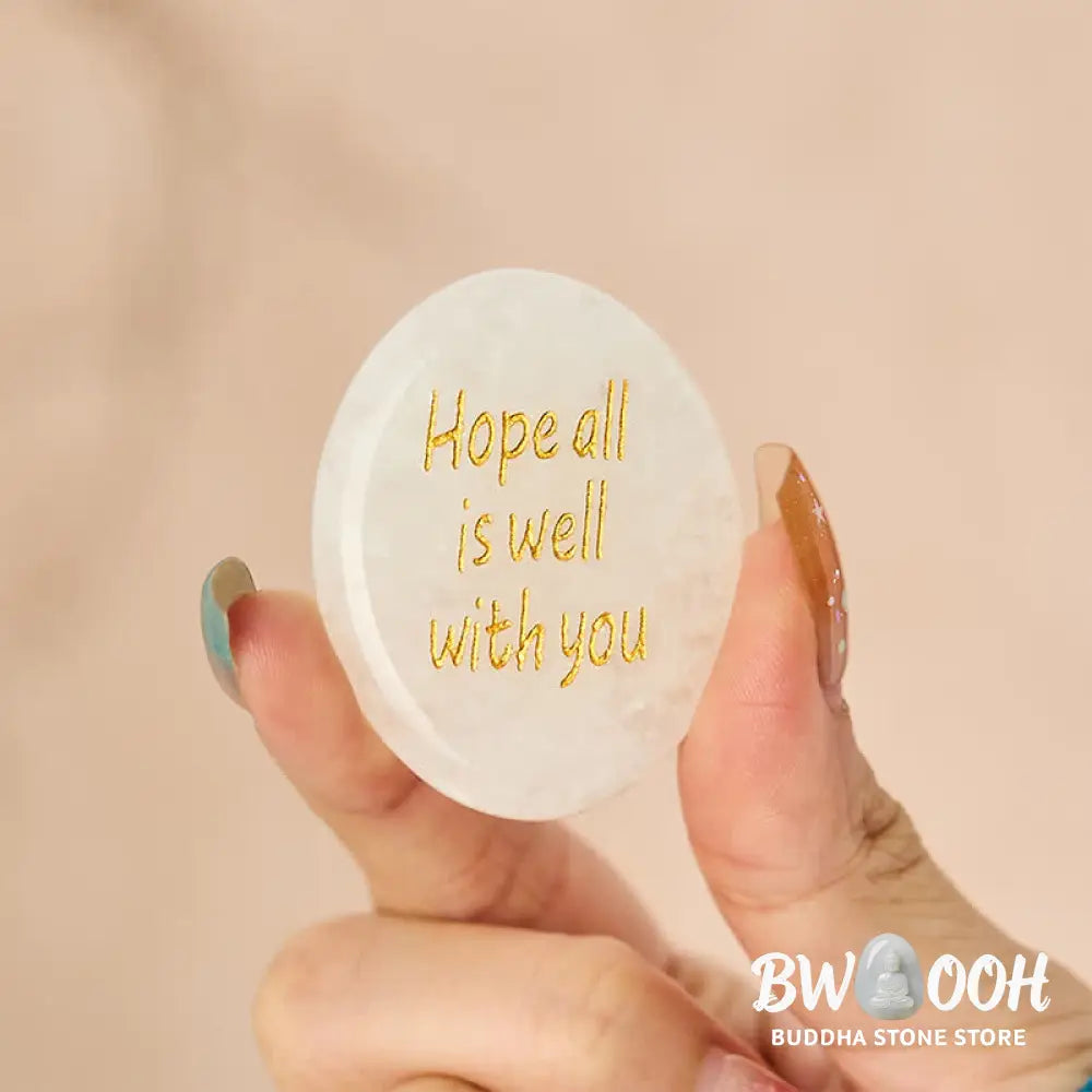 FREE Today: Clarity and Energy Hope All Is Well With You Natural Clear Quartz White Crystal Palm Stone Crystal Decor