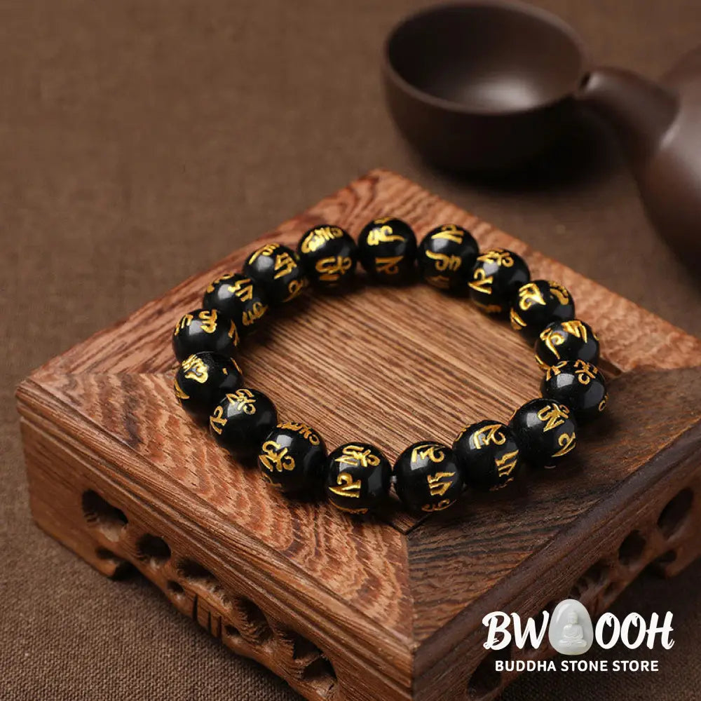 FREE Today: Open The Mind Tibet White Crystal Black Onyx Om Mani Padme Hum Meditation Bracelet - FREE