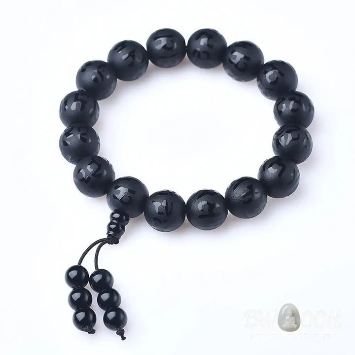 FREE Today: Open The Mind Tibet White Crystal Black Onyx Om Mani Padme Hum Meditation Bracelet - FREE