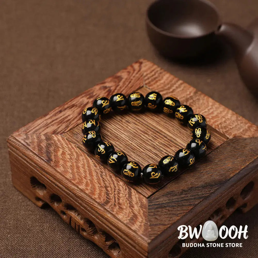 FREE Today: Open The Mind Tibet White Crystal Black Onyx Om Mani Padme Hum Meditation Bracelet - FREE
