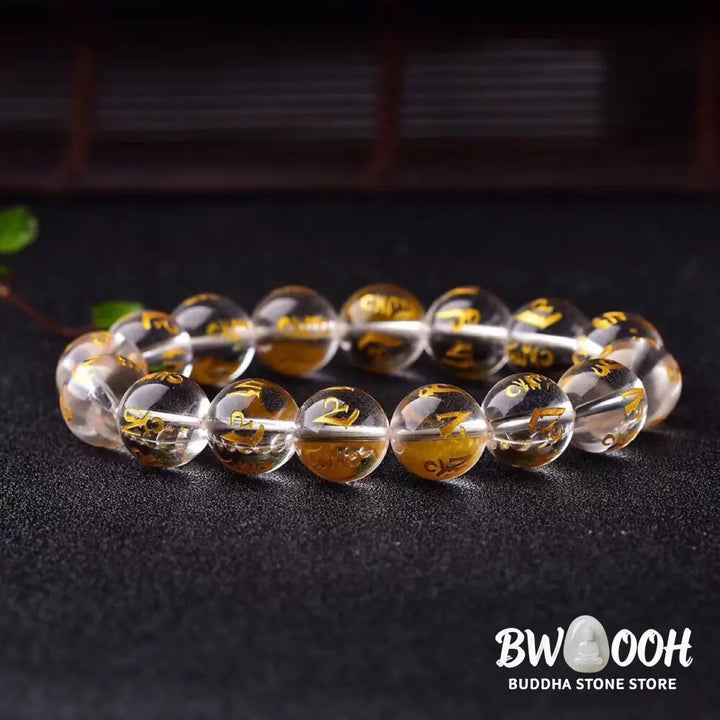 FREE Today: Open The Mind Tibet White Crystal Black Onyx Om Mani Padme Hum Meditation Bracelet - FREE