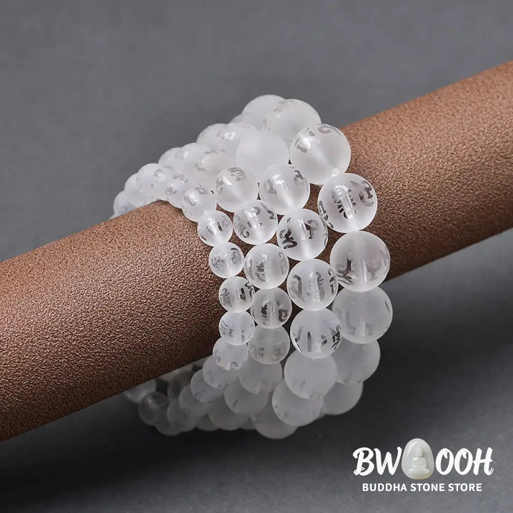 FREE Today: Open The Mind Tibet White Crystal Black Onyx Om Mani Padme Hum Meditation Bracelet - FREE