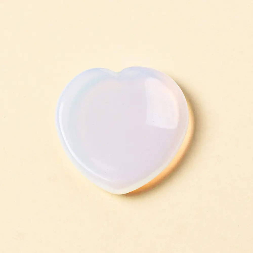 FREE Today: Positive and Motivation Heart Worry Stone Opal Rose Quartz Crystal Decor 4*4*0.7cm - Natural Opal(Color May