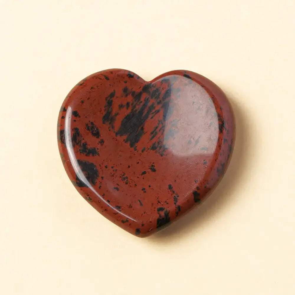 FREE Today: Positive and Motivation Heart Worry Stone Opal Rose Quartz Crystal Decor 4*4*0.7cm - Natural Mahogany